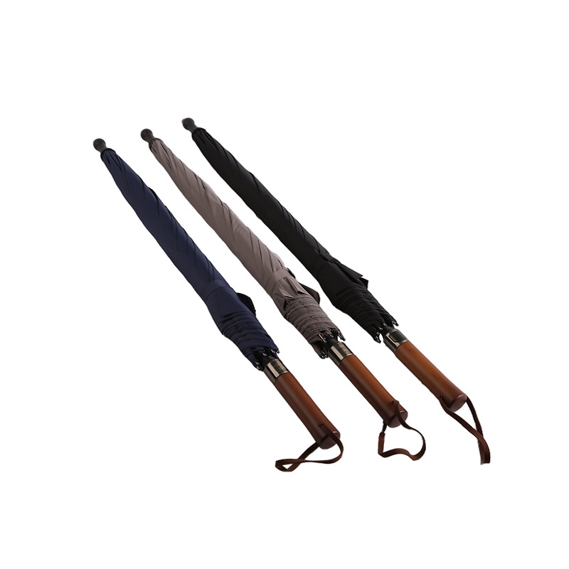 Sort high-end Pongee Straight paraply-0E6B0213