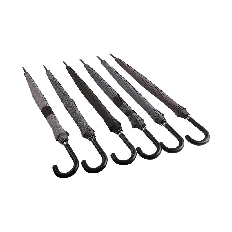 Mørk kaffefarve Let at reparere Pongee Straight paraply-0E6B0318