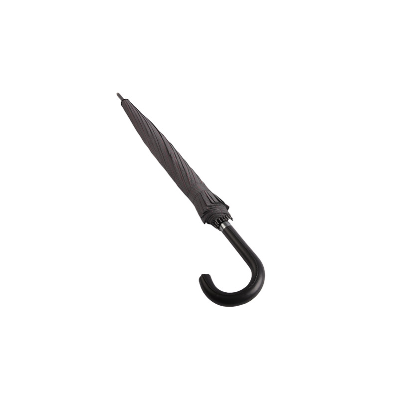 Mørk kaffefarve Let at reparere Pongee Straight paraply-0E6B0318