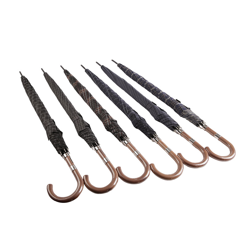 Let og velegnet til mænd Pongee Straight paraply-0E6B0362