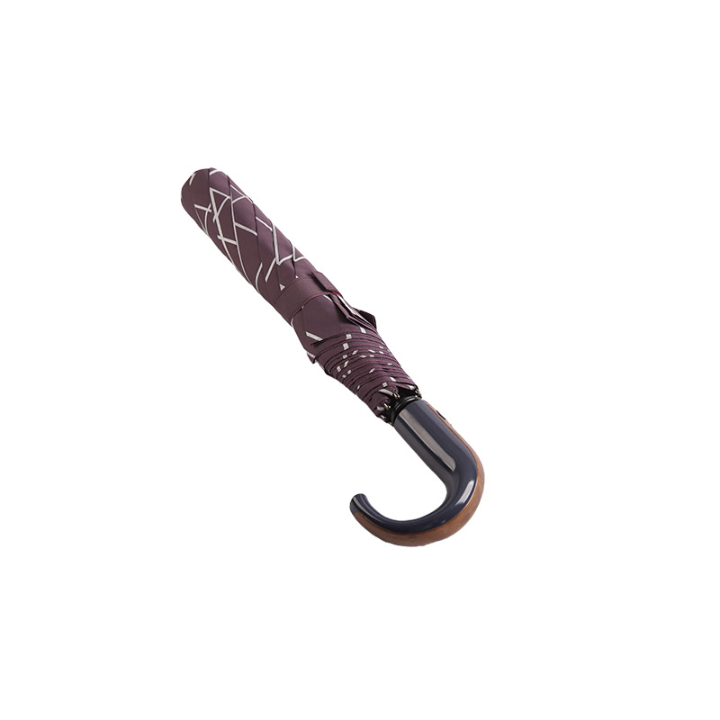 Geometriske mønstre Pongee To-fold paraply-0E6B0412