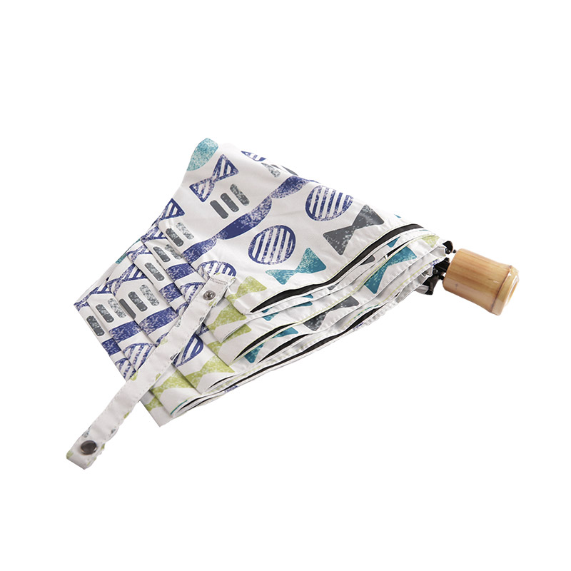 Mini Multiple Patterns Pongee med belagt tre-fold paraply-0E6B0423