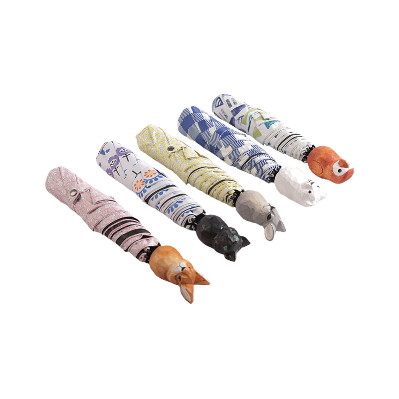 Bow Tie Circle Collocation Pongee med belagt tre-fold paraply-0E6B0454