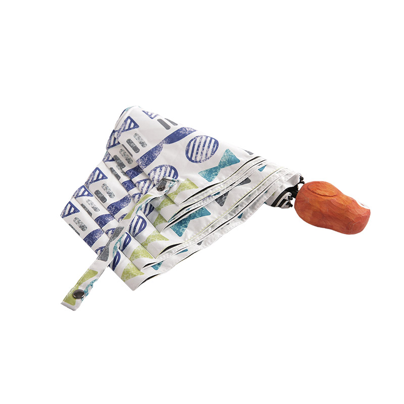 Bow Tie Circle Collocation Pongee med belagt tre-fold paraply-0E6B0454