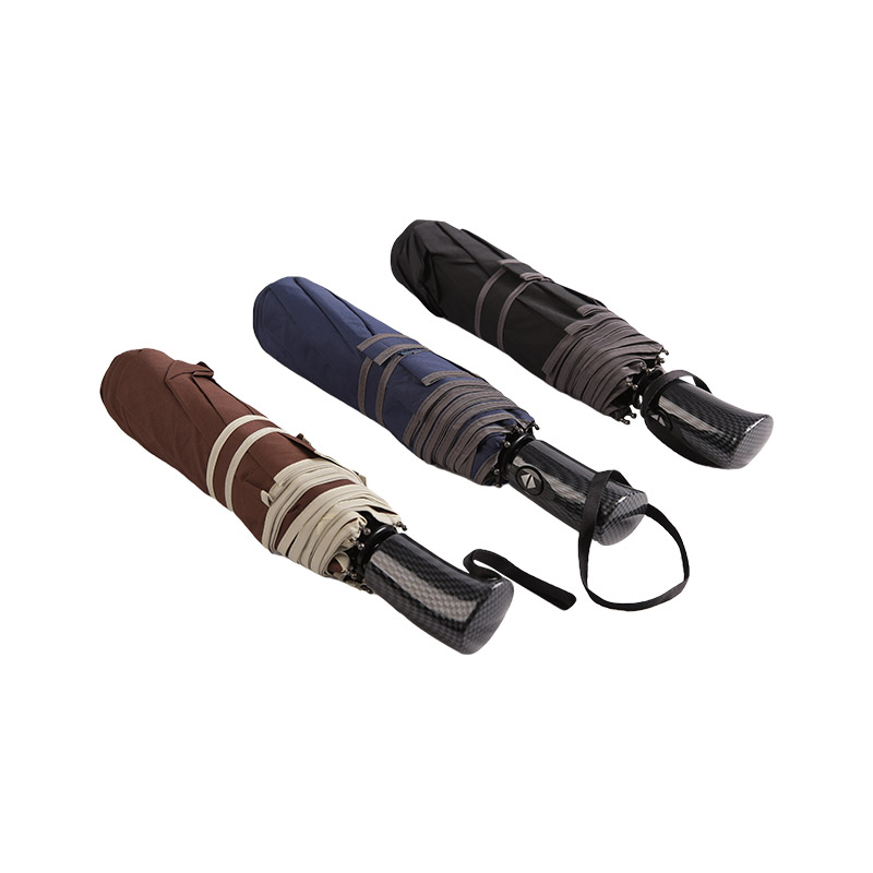 Business Style Coffee Pongee Tre-fold paraply-0E6B0471