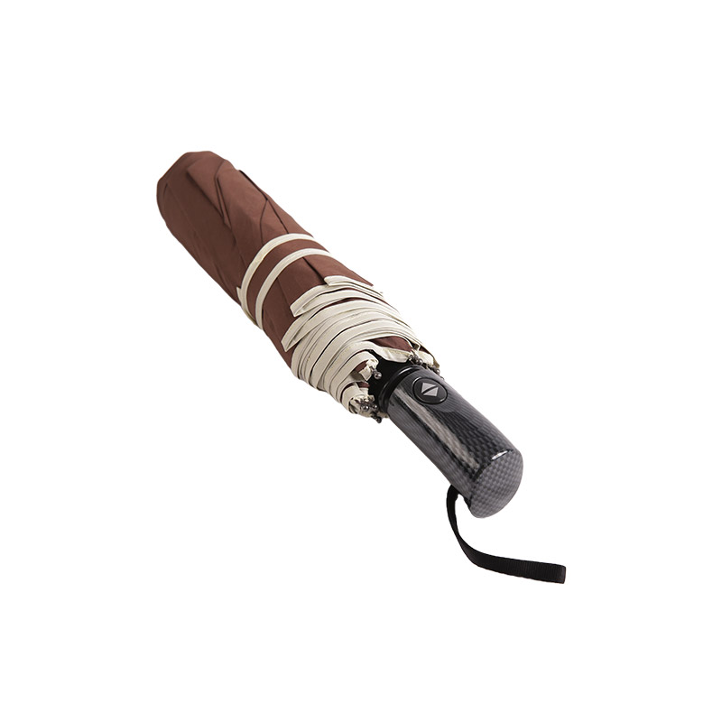 Business Style Coffee Pongee Tre-fold paraply-0E6B0471