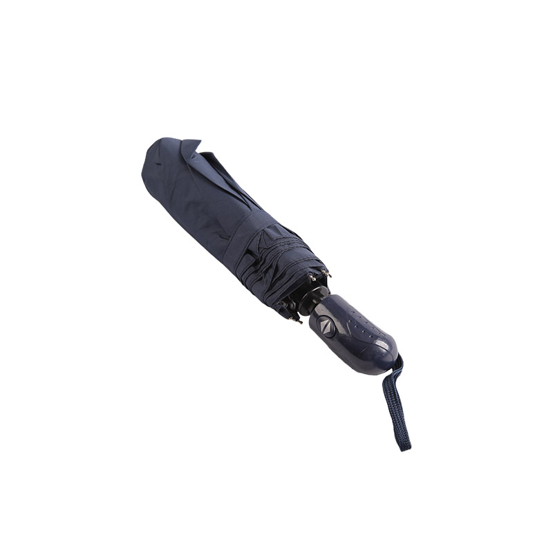 Mørk farve regntæt Pongee Tre-fold paraply-0E6B0491