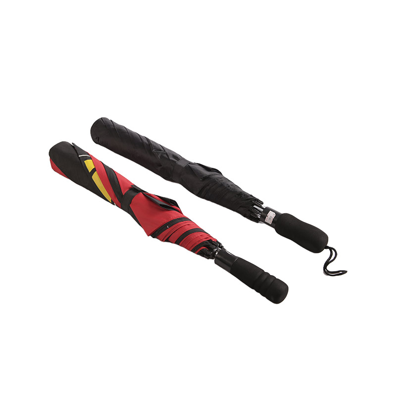 To-farvet Logo Pongee To-foldet paraply-0E6B0556