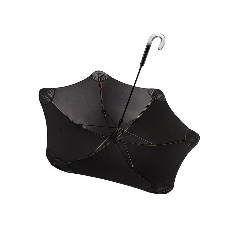 Simpel gul uregelmæssig pongee med coated børneparaply-0E6B0615