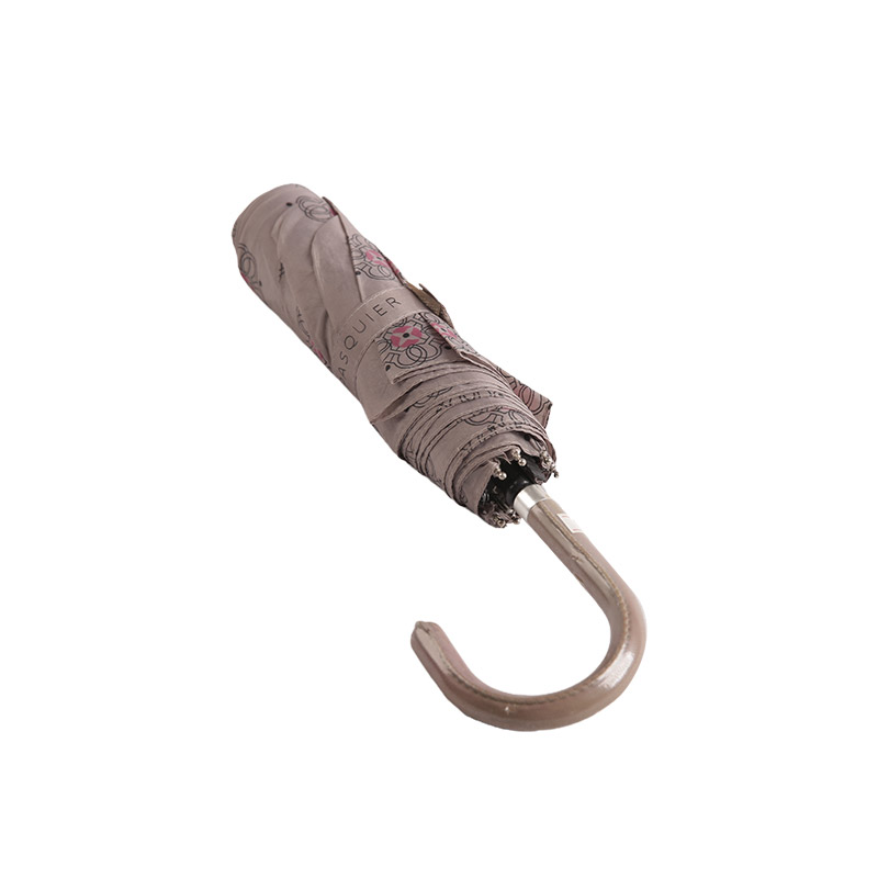 Lys farvetryk polyester Tre-fold paraply-0E6B0739