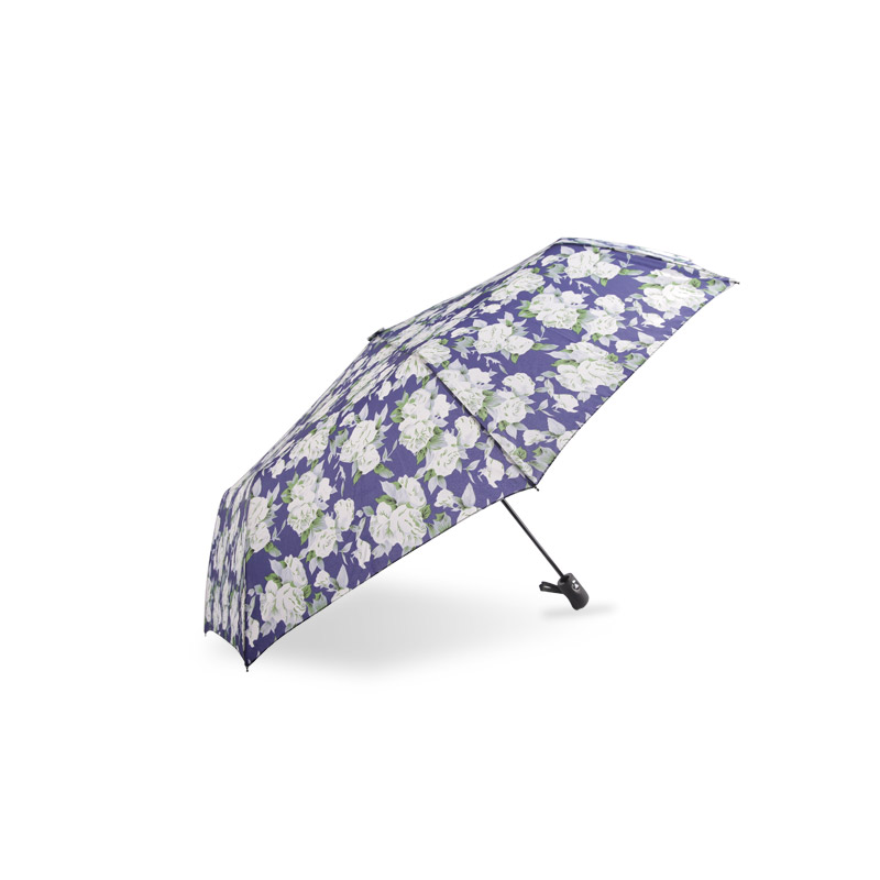 Vintage Star Print Pongeer Tre-fold paraply-0E6B0757